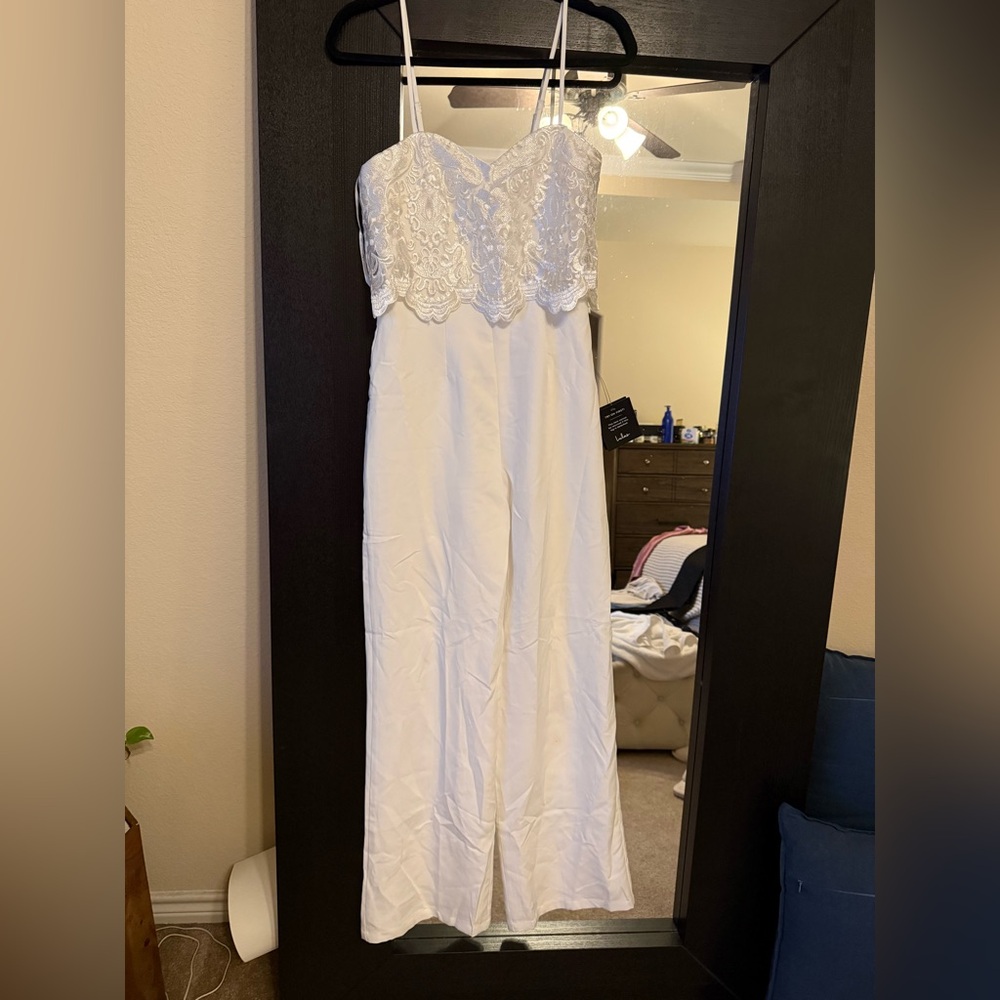 Lulu's White Lace Jumpsuit